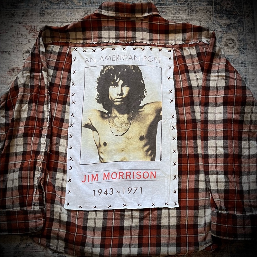 Upcycle-recycle Jim Morrison flannel shirt